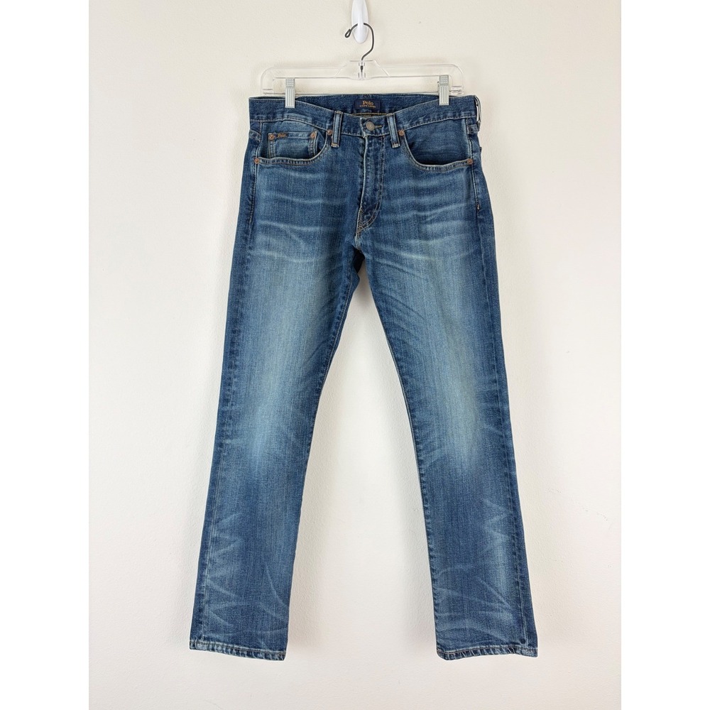 Polo‎ Ralph Lauren Varick Slim Straight Blue Denim Jeans Mens 30x30 RN41381